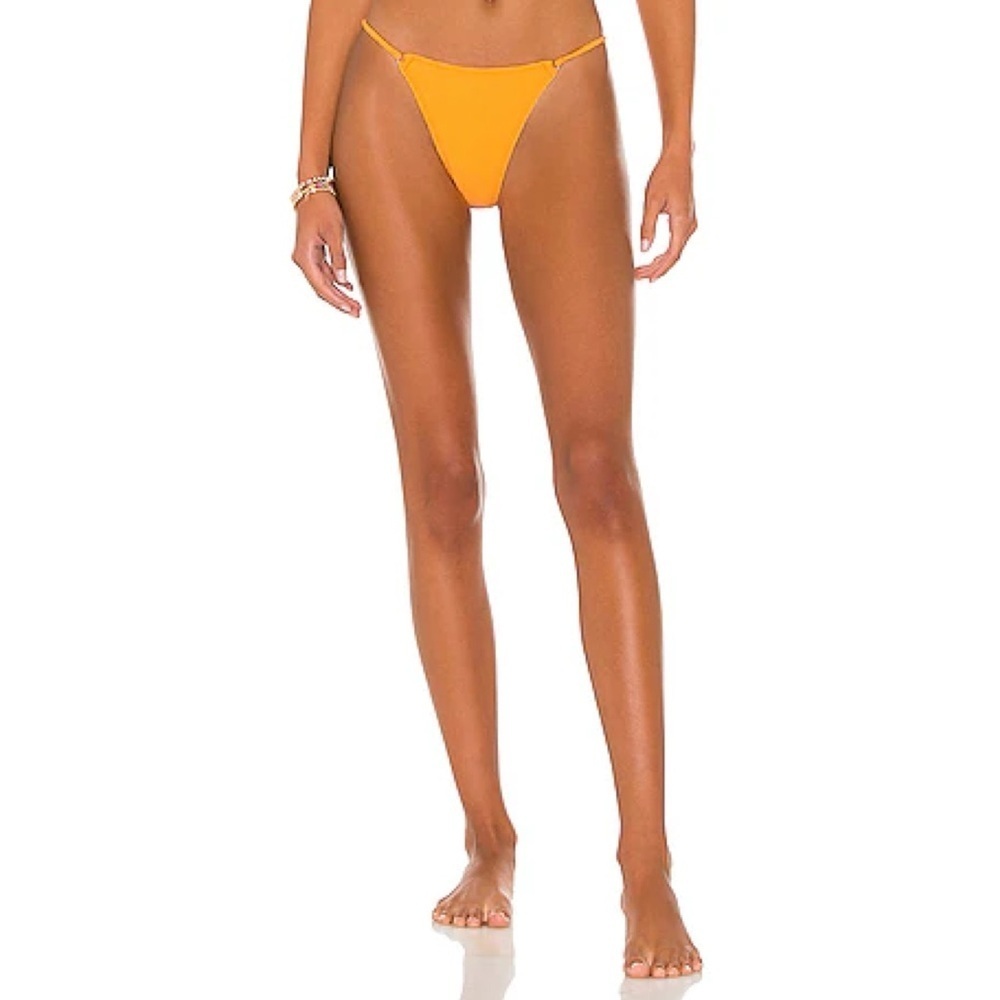Good American Perfect Fit Jacquard Orange Cream Bikini Bottom